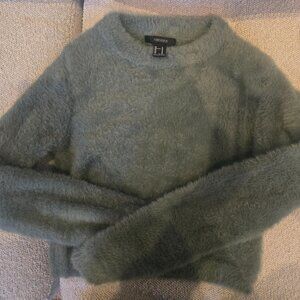 Macha green fluffy forever 21 sweater